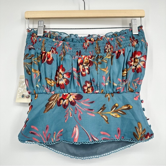 Tularosa Revolve Sashi Top In Dusty Blue Floral Size XS - Picture 4 of 6